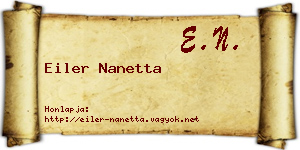 Eiler Nanetta névjegykártya